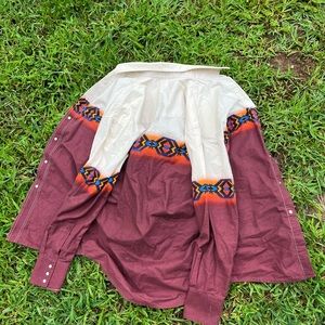 wrangler aztec style pearl snap up